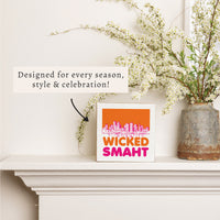 Boston Wicked Smaht Orange And Pink Block Sign