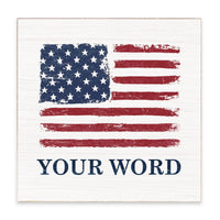 USA Flag Personalized Block Sign