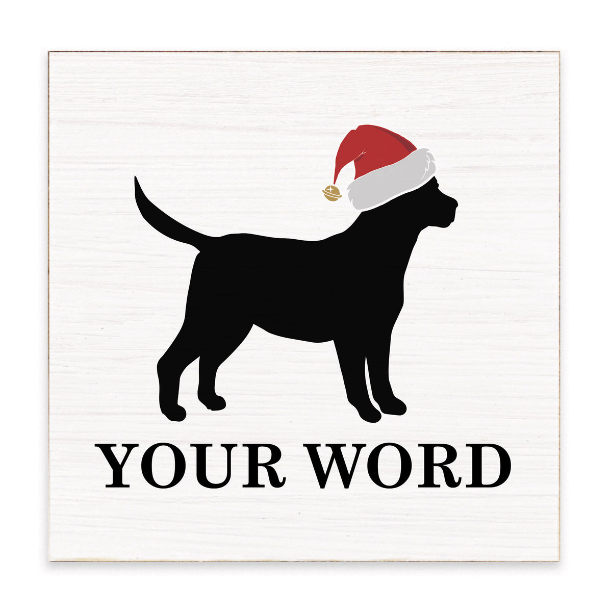 Santa Dog Personalized Block Sign