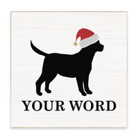 Santa Dog Personalized Block Sign