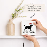 Santa Dog Personalized Block Sign