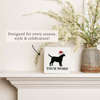 Santa Dog Personalized Block Sign