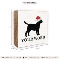 Santa Dog Personalized Block Sign