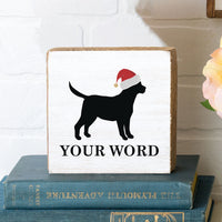 Santa Dog Personalized Wood Block
