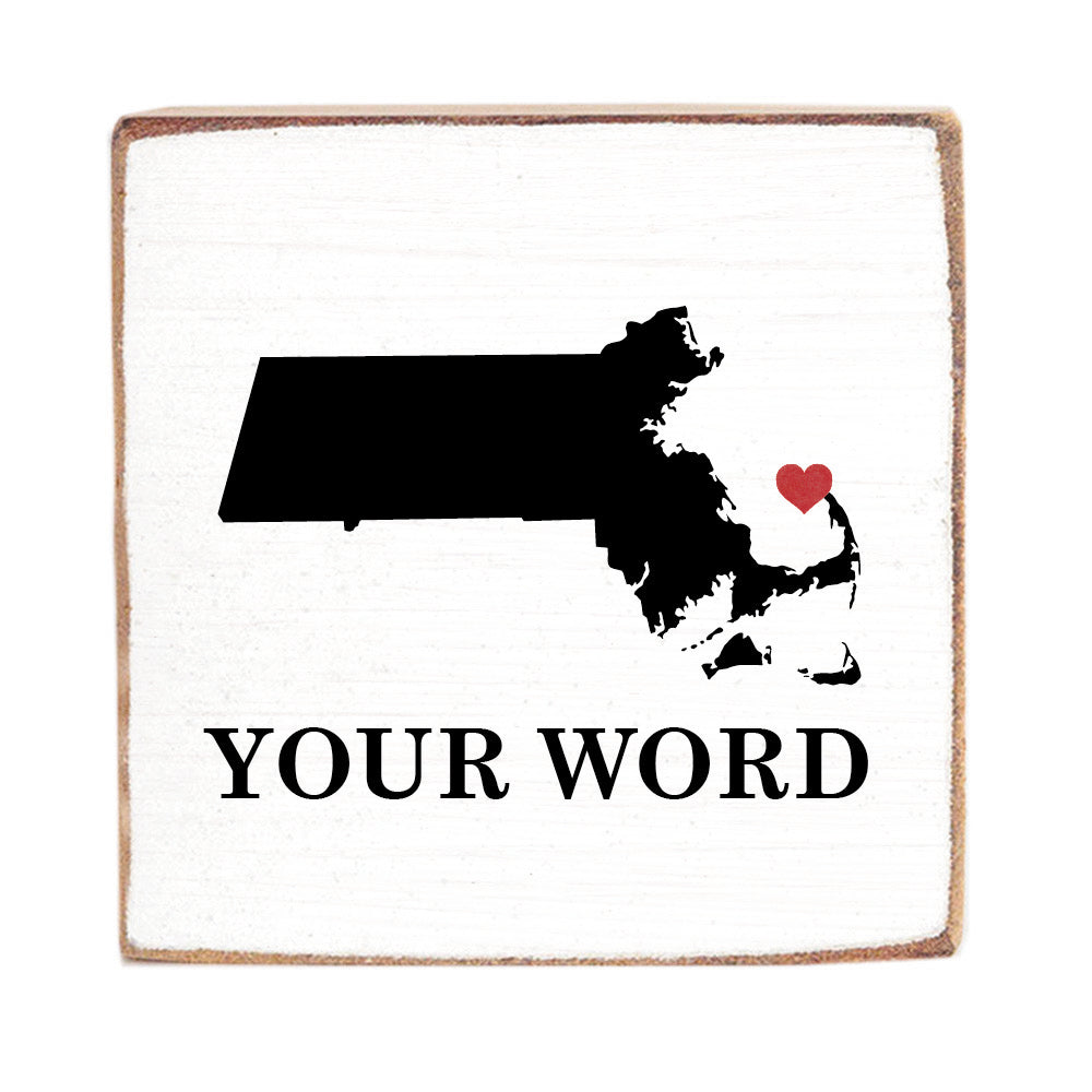 Hometown State Personalized Wood Block
