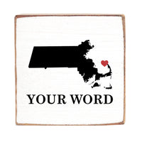 Hometown State Personalized Wood Block