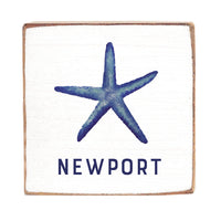 Starfish & Your Word Personalized Wood Block