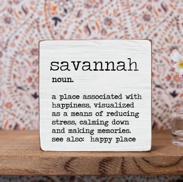 Happy Place Definition Personalized Block Sign