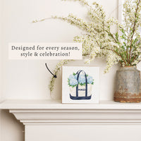 Hydrangea Tote Personalized Block Sign