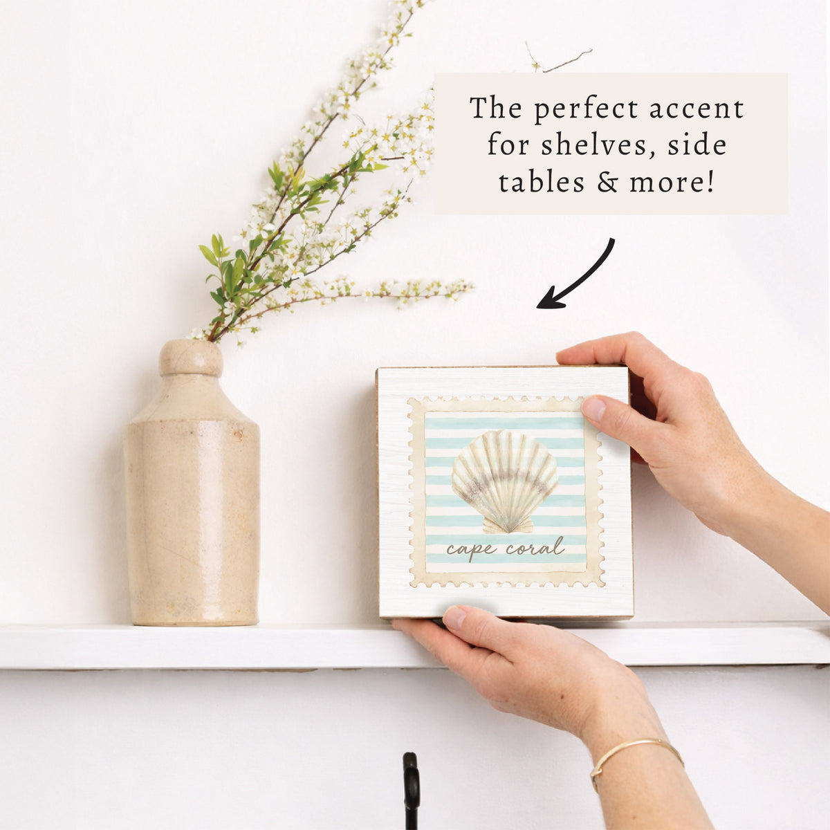 Shell Stamp Personalized Block Sign