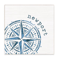 Blue Compass Personalized Block Sign