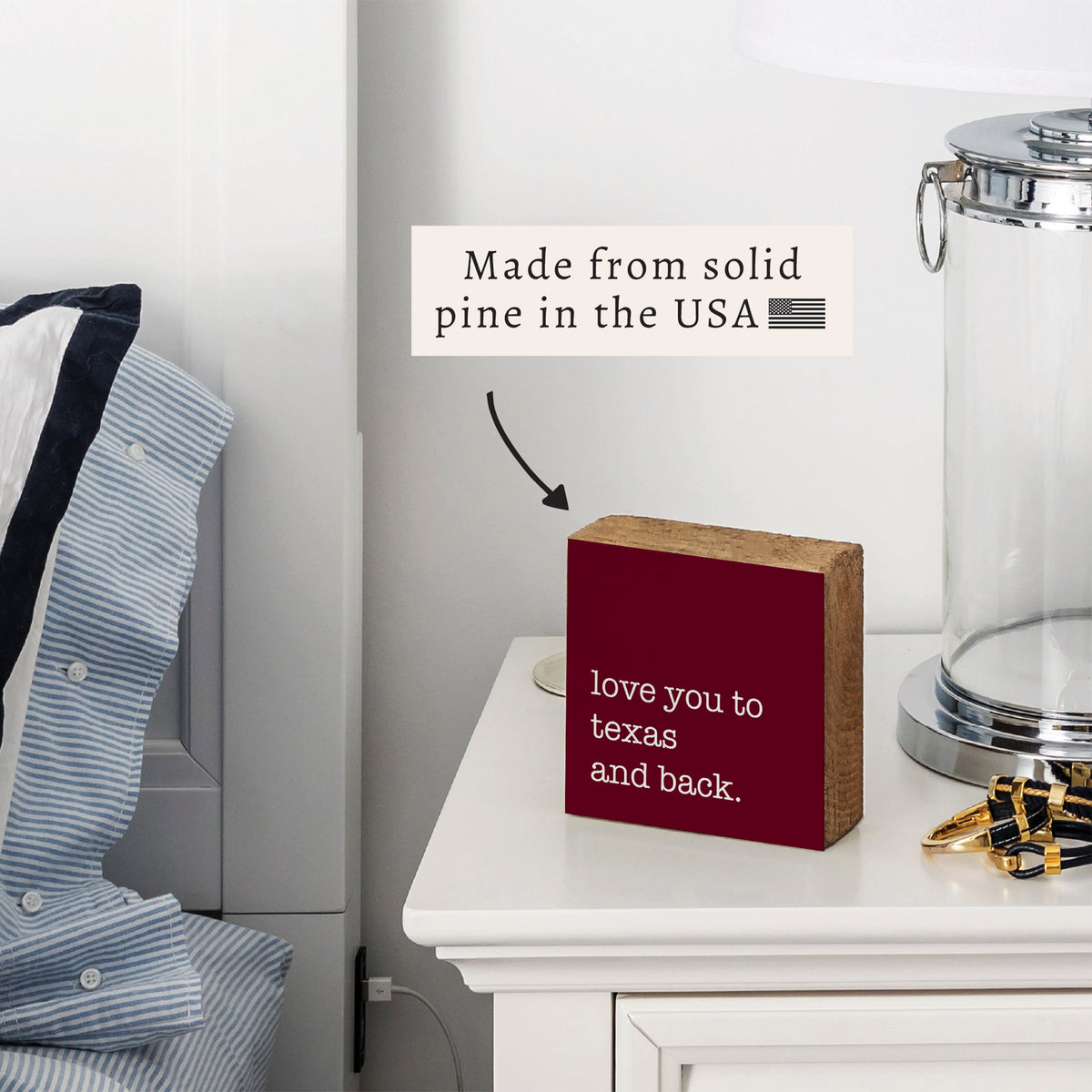 Love You To Personalized Block Sign