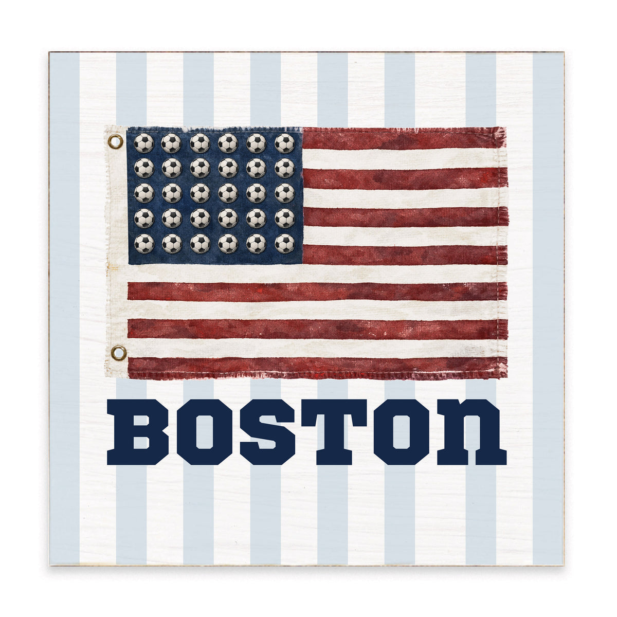 USA Soccer Flag Personalized Block Sign