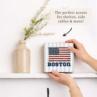 USA Soccer Flag Personalized Block Sign