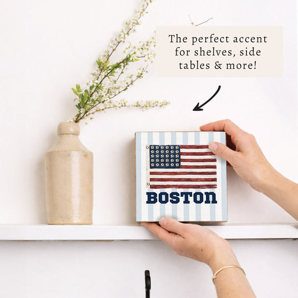 USA Soccer Flag Personalized Block Sign