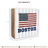 USA Soccer Flag Personalized Block Sign
