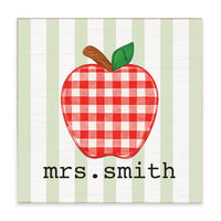 Plaid Apple Personalized Block Sign
