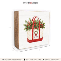Christmas Boat Tote Personalized Block Sign
