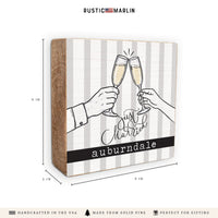 Cheers Just Married Personalized Block Sign