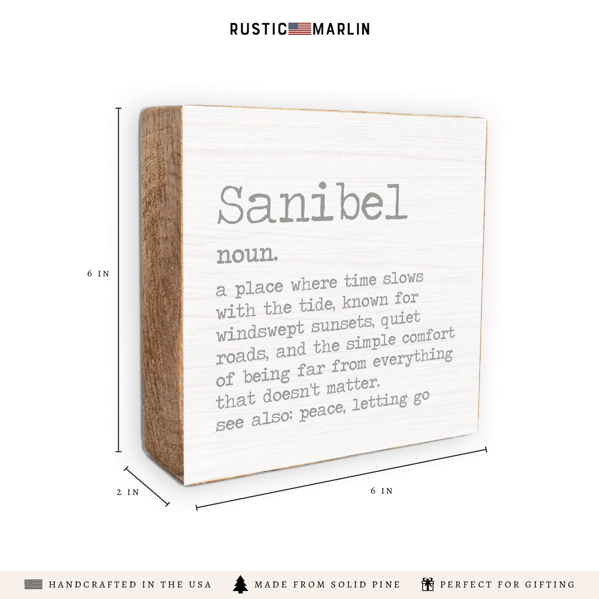 Seaside Escape Definition Personalized Block Sign