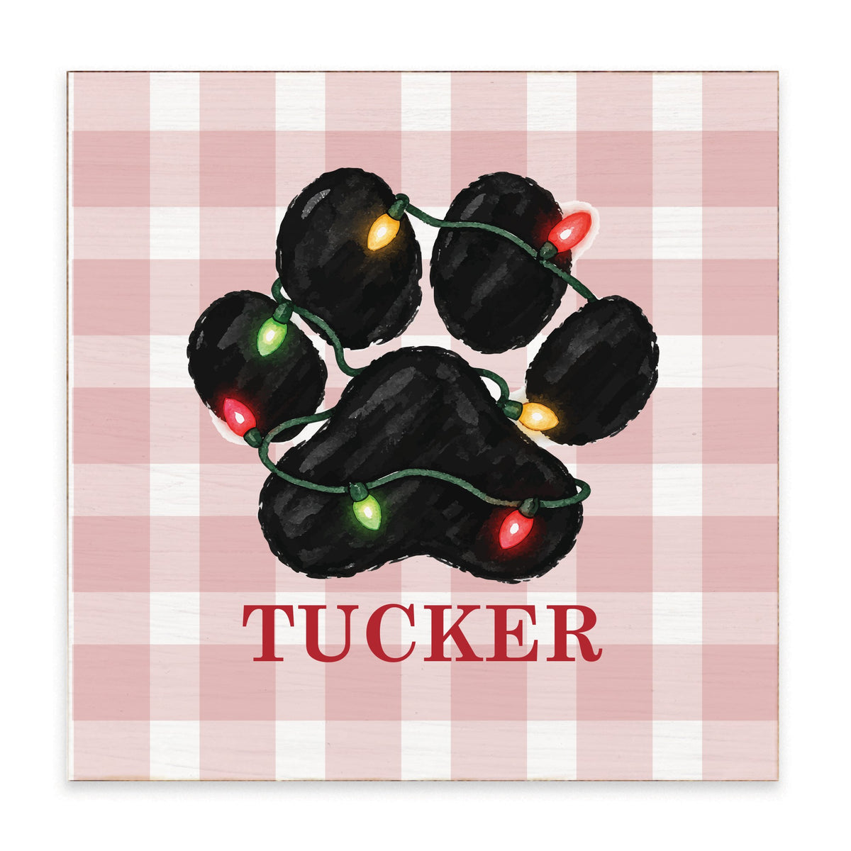 Paw Lights Personalized Block Sign