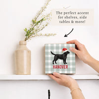 Black Lab Santa Hat Personalized Block Sign