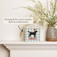 Black Lab Santa Hat Personalized Block Sign