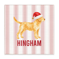 Yellow Lab Santa Hat Personalized Block Sign