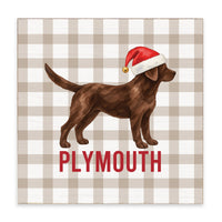 Chocolate Lab Santa Hat Personalized Block Sign