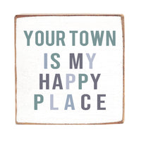 Happy Place Personalized Wood Block