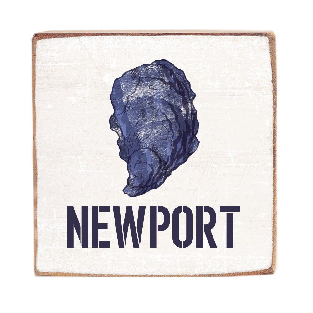 Indigo Oyster Personalized Wood Block