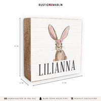 Floral Bunny Personalized Block Sign