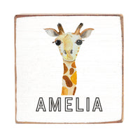 Giraffe Personalized Wood Block
