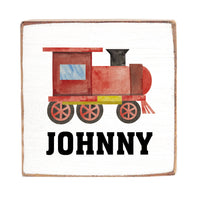 Train Personalized Wood Block