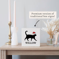 Santa Cat Personalized Block Sign