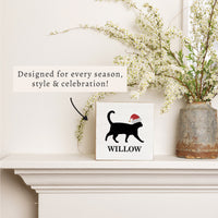 Santa Cat Personalized Block Sign