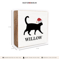 Santa Cat Personalized Block Sign