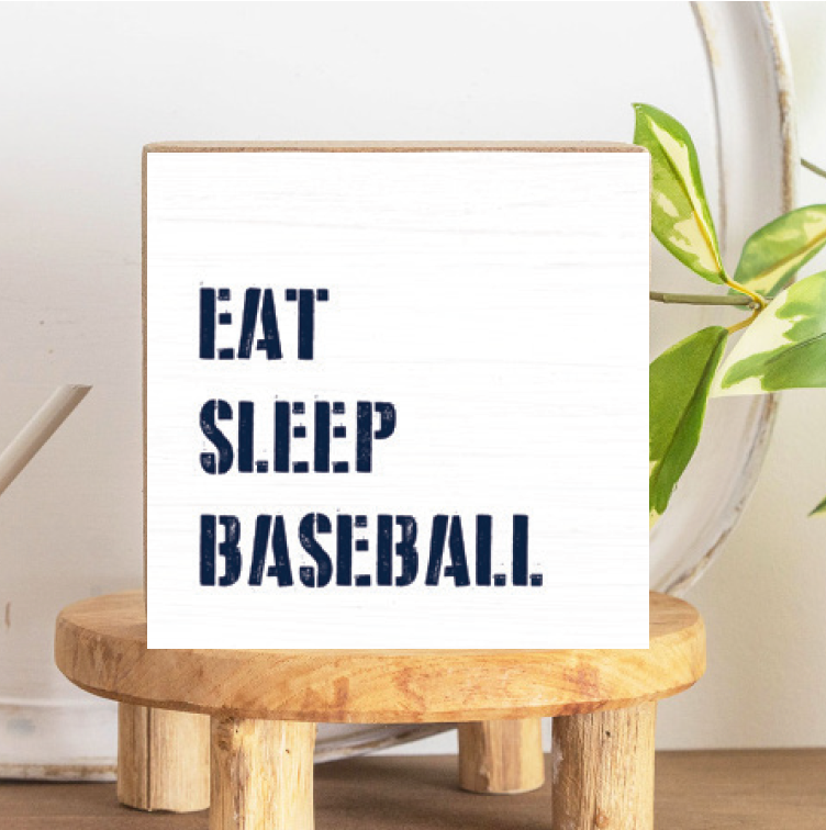 Personalized Eat Sleep Decorative Wooden Block