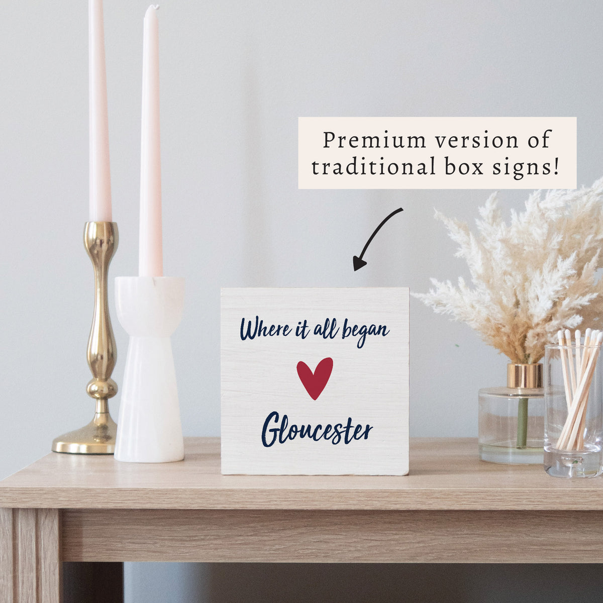 Where It All Began Heart Personalized Block Sign