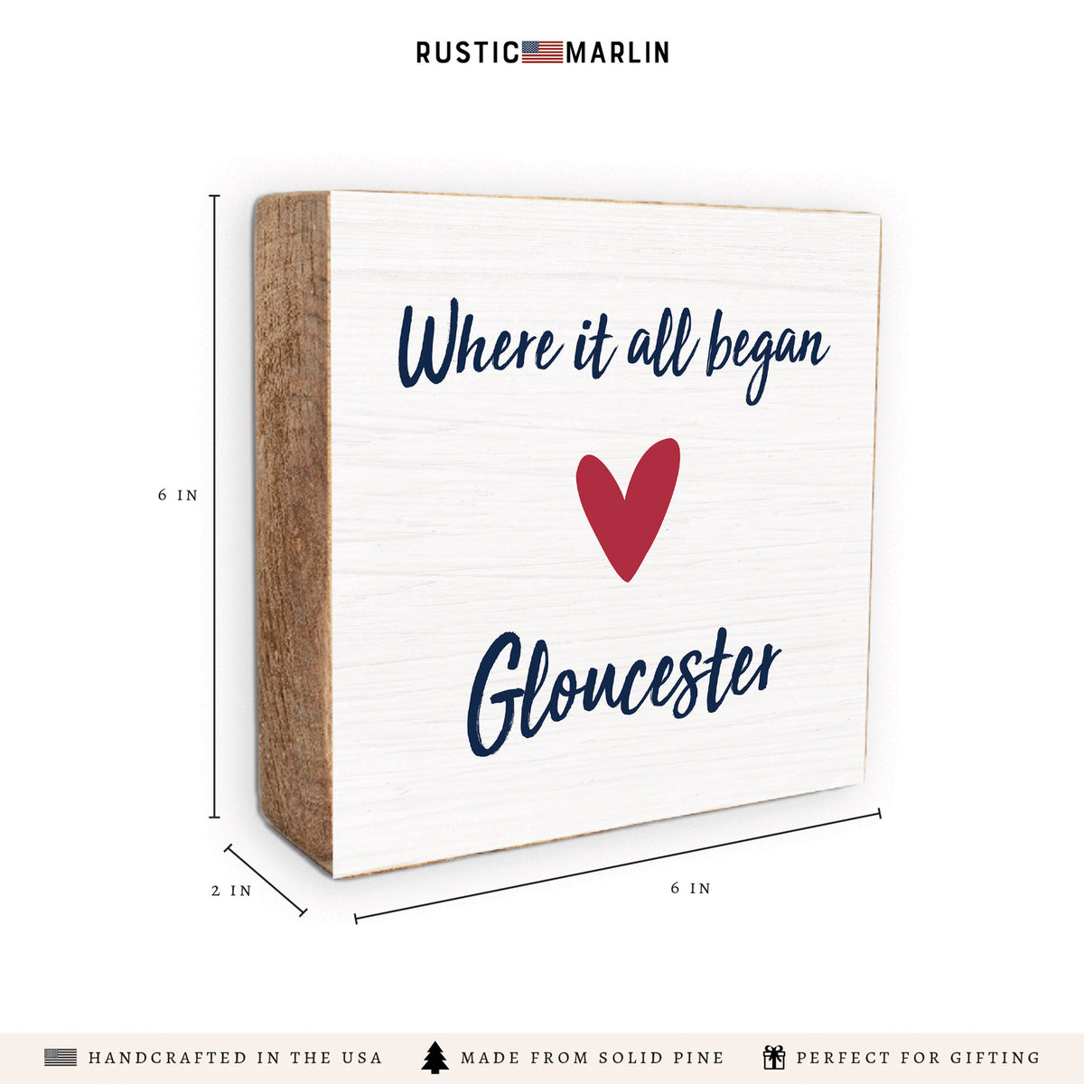 Where It All Began Heart Personalized Block Sign