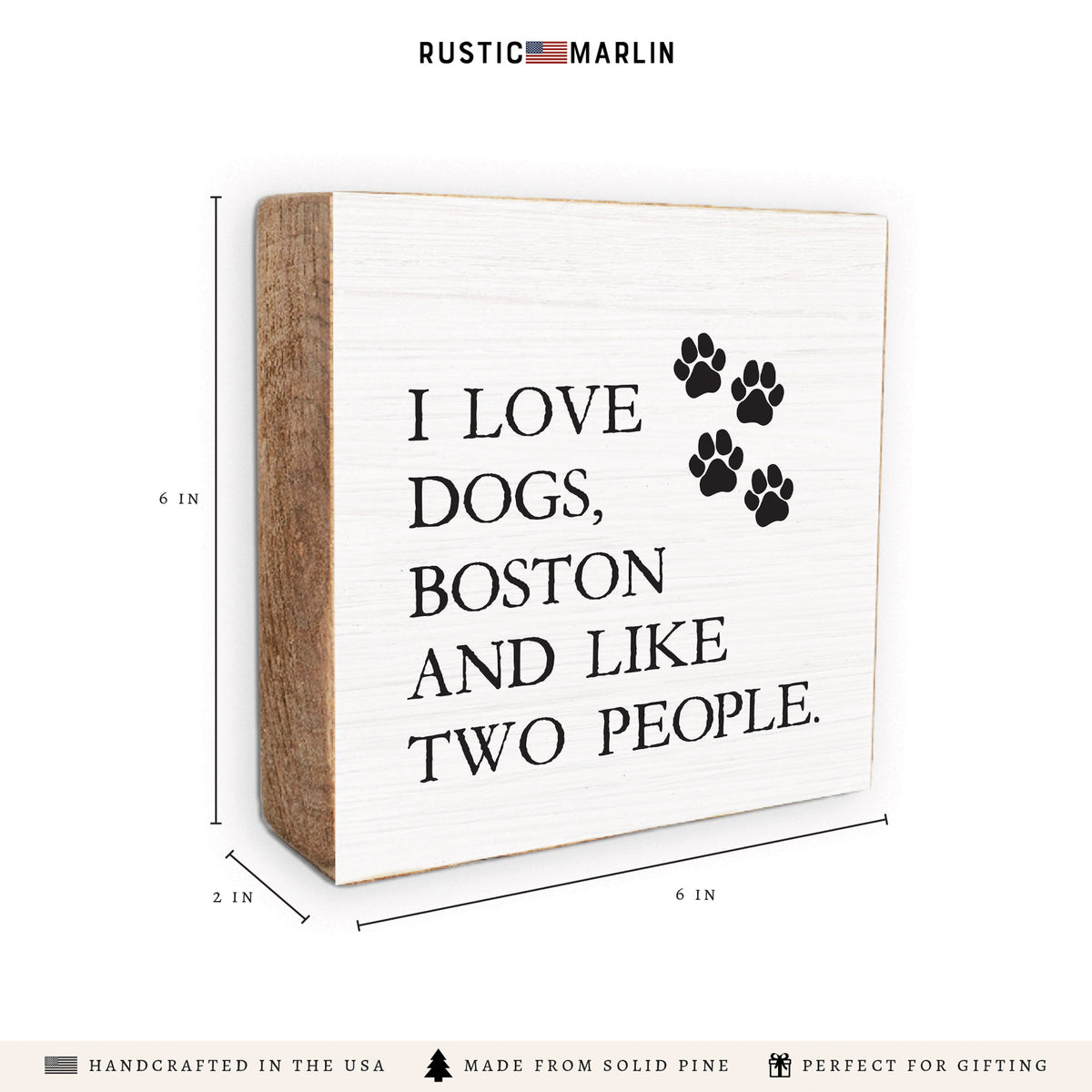 I Love Dogs Personalized Block Sign