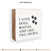 I Love Dogs Personalized Block Sign
