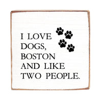 I Love Dogs Personalized Square Block Sign