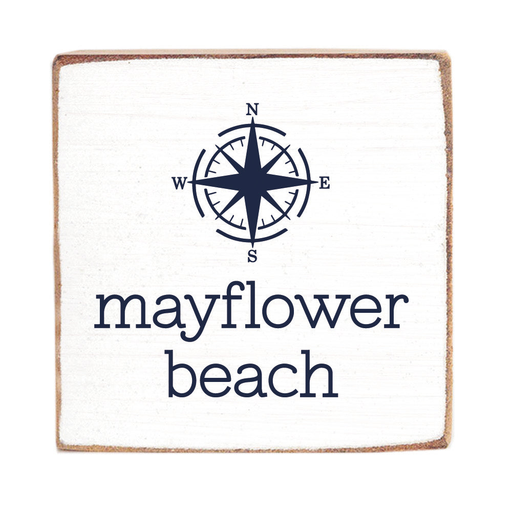 Compass Personalized Wood Block