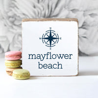 Compass Personalized Wood Block