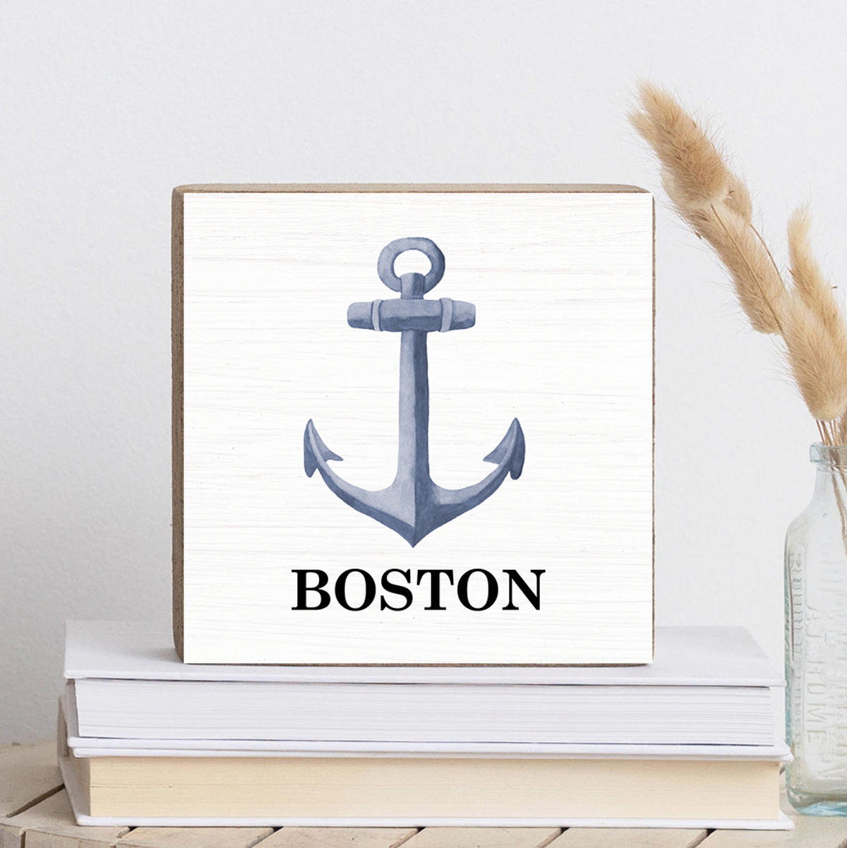 Personalized Anchor Decorative Wooden Block