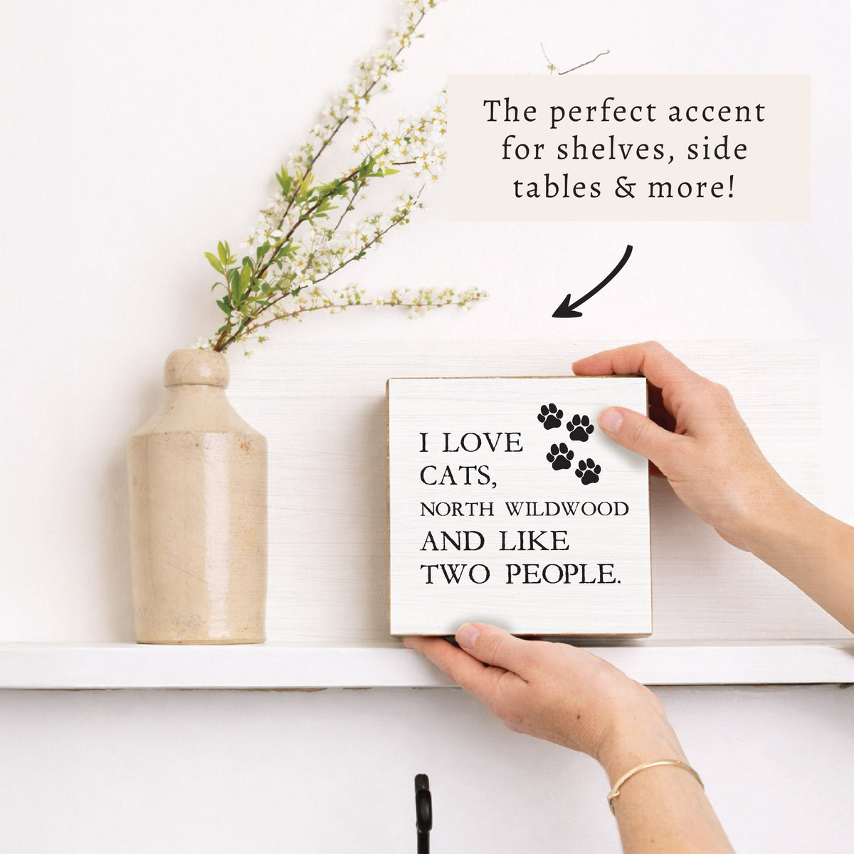 I Love Cats Personalized Block Sign