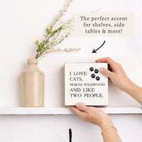 I Love Cats Personalized Block Sign