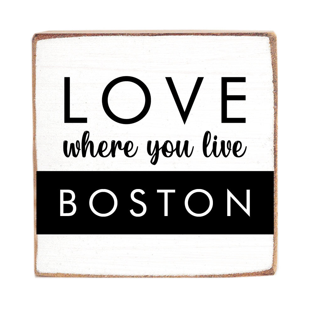 Love Where You Live Personalized Square Block Sign