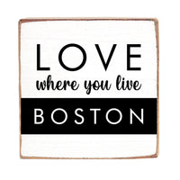 Love Where You Live Personalized Square Block Sign